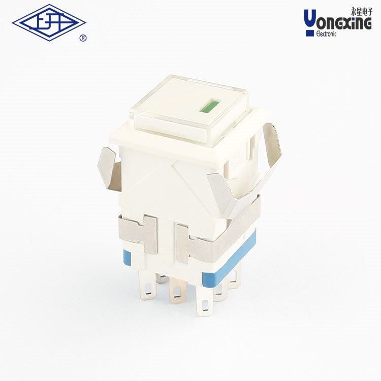 KD2 方形双刀自锁带灯点发光按钮  KD2-A21L24-WW-G