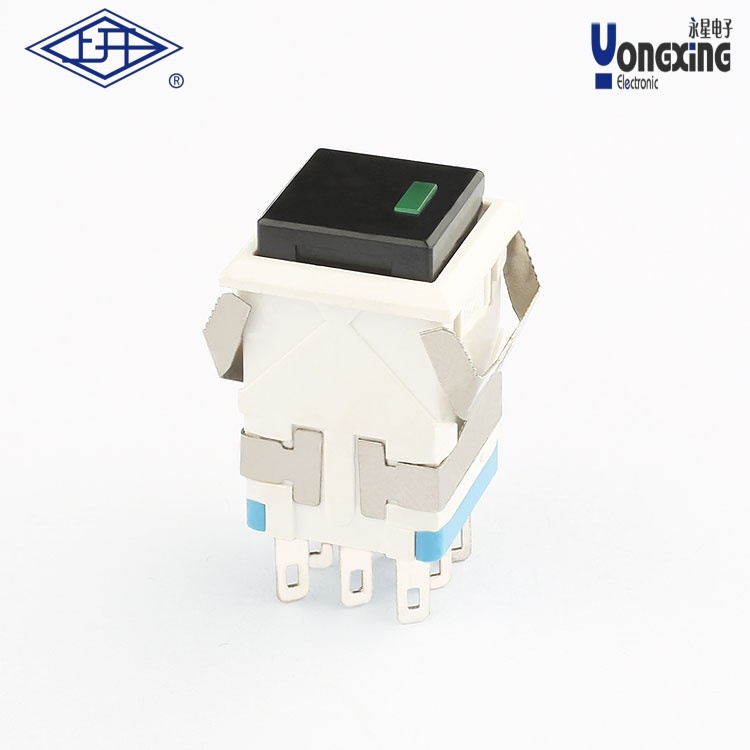 KD2点发光双极12V按钮开关KD2-A21L12-WB-G