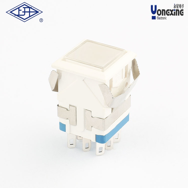 KD2双极全白按钮开关 KD2-A21L24-WW-W